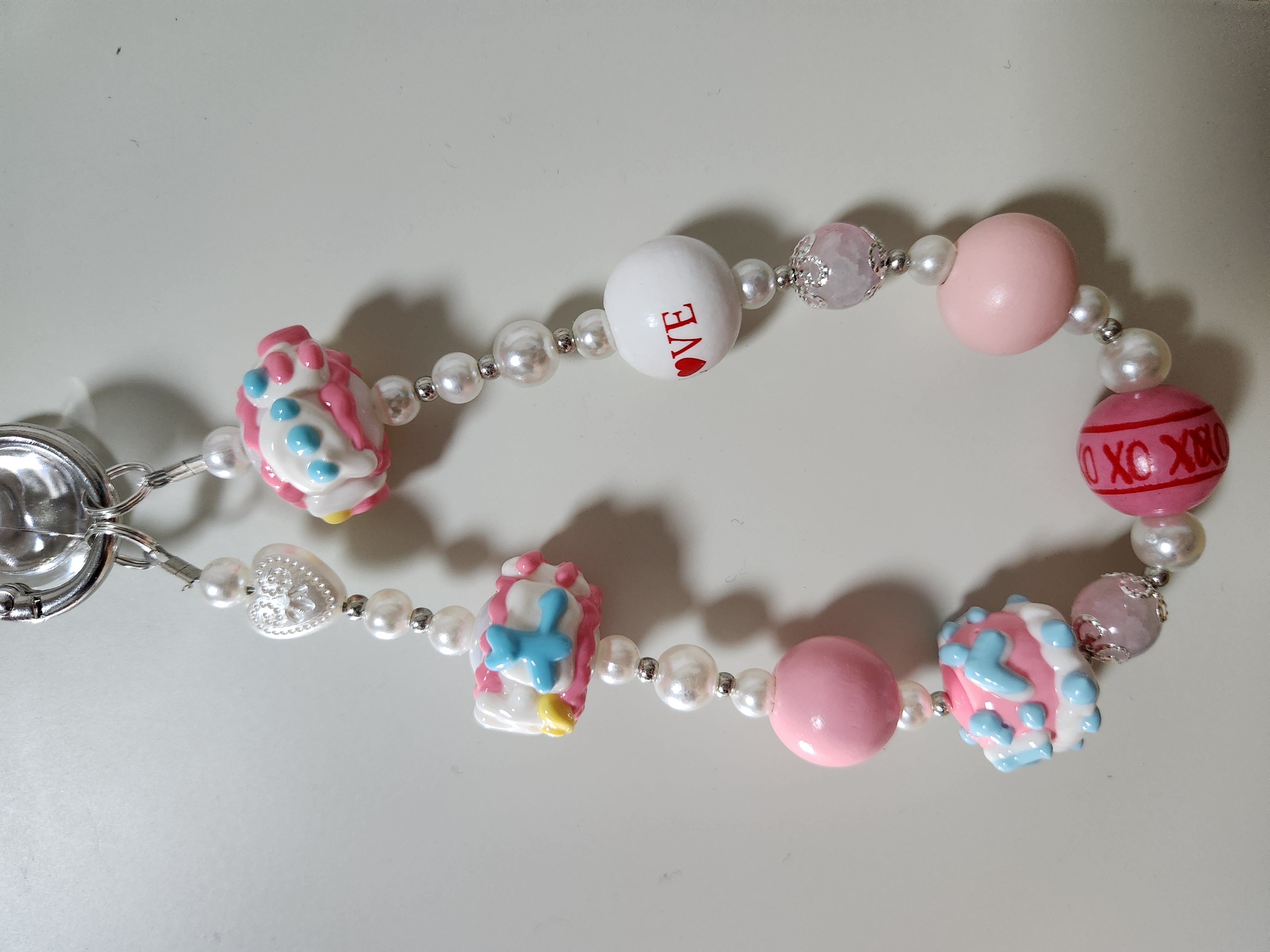 [비즈의하루] 파스텔 핑크 비즈 스트랩