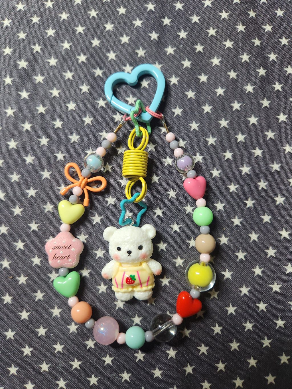[비즈의하루]요즘 대세 키치함 한 스푼, 하트 카라비너 베어 키링 만들기